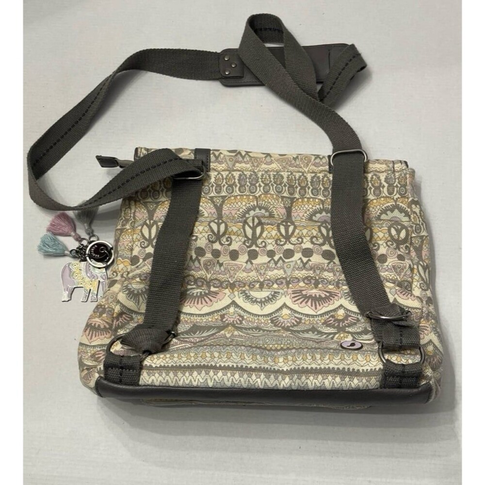 Sakroots Artist Circle Elephant Convertible Backpack Crossbody Bag - Picture 2 of 11